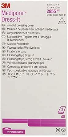 3M™ Medipore™ Dress-It Pre-Cut Dressing Covers 2955, 3 7/8 inch x 7 7/8 ...