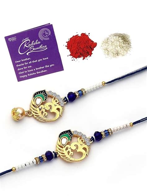 Sukkhi Rakhi Creative Gold Plated with Meenakari Handwork Om ...