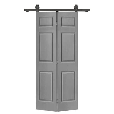 CALHOME 36-in x 80-in Light Gray MDF Hollow core Single Barn Door ...