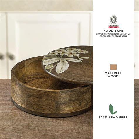 Ellementry Wood Round Roti Box, Brown, 8'' x 8'' x 3' – GlobalBees Shop