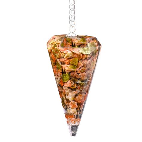 Unakite Orgone Pendulum - Premium Crystal Dowsing Pendulums