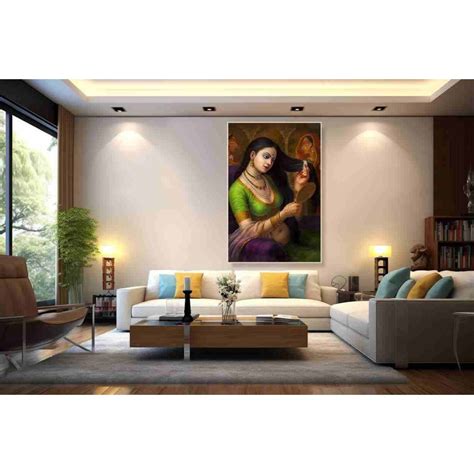 Famous Indian Paintings Beauty Indian Lady Shringar 1