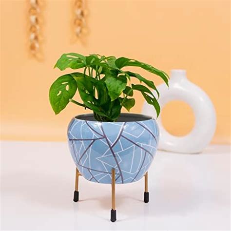 vudy Metal Flower Pot for Indoor Plants - Decorative Planter for Living ...