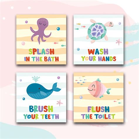 Under The Sea | Bathroom Frames (Set of 4) – mumma.com