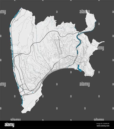Bella mappa. Mappa dettagliata dell'area amministrativa della città di ...