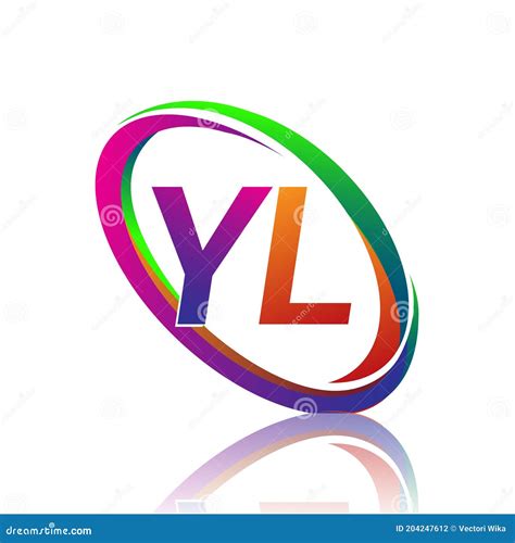 Letter YL Logotype Design for Company Name Colorful Swoosh. Vector Logo ...