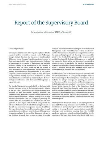 Report of the Supervisory Board 2021 | Volkswagen Group