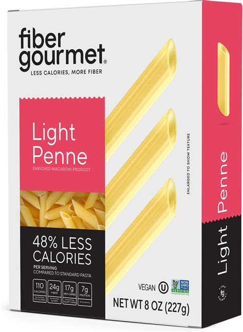 Amazon.com: Fiber Gourmet Pasta - Light Penne Pasta - Low Net Carb, Fiber-Rich, Low Calorie ...