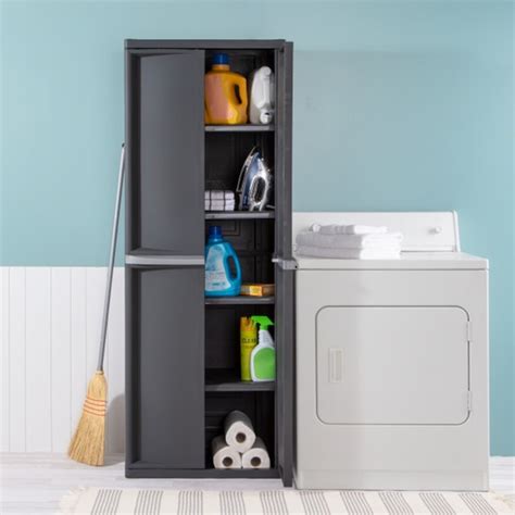 Sterilite 25.6-in W x 18.9-in H Plastic Gray Freestanding Utility ...