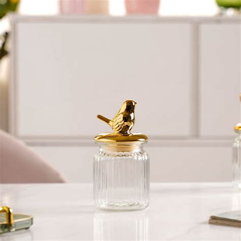 Glass Jar With Bird Lid Online - Premium Jar With Lid | Nestasia