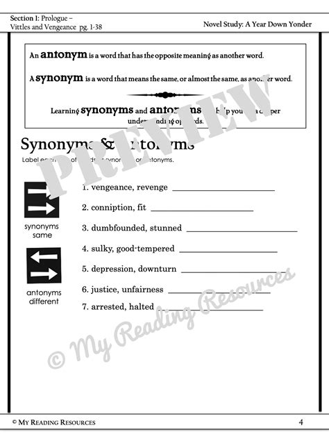 A Year Down Yonder Student Worksheet Packet - My Reading Resources