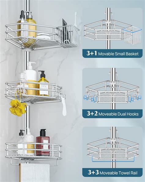 SEIRIONE Corner Shower Caddy Tension Pole, Quick India | Ubuy