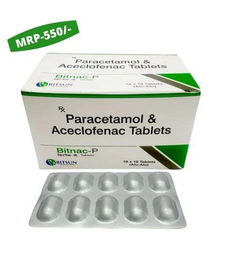 Pharma Tablets - BITNAC -P ACECLOFENAC 100MG + PARACETAMOL 325MG Trader ...