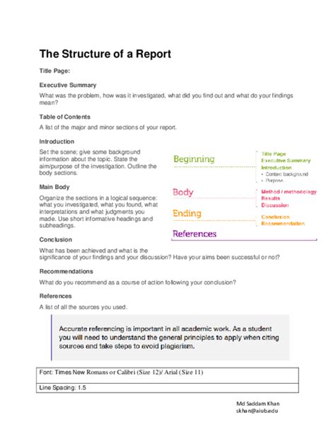 Image result for Structure of a Report PDF