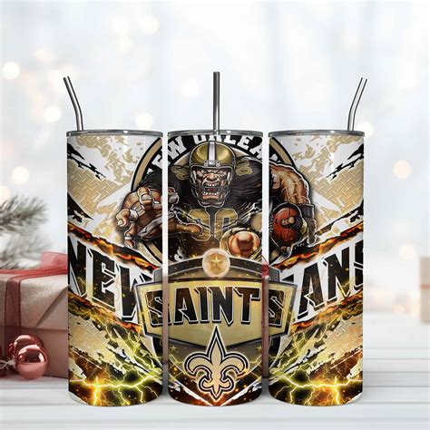 New Orleans Saints Mascot 20oz Tumbler Wrap, Football Mascot 20Oz ...