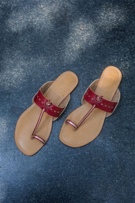 Tina Red Cut-Out Sandals – Paper Boat Collective | Goa | Bangalore