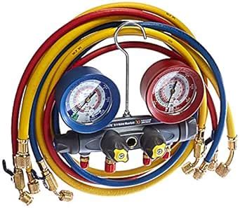 Yellow Jacket 46013 Brute II Test and Charging Manifold, F/C, Red/Blue ...