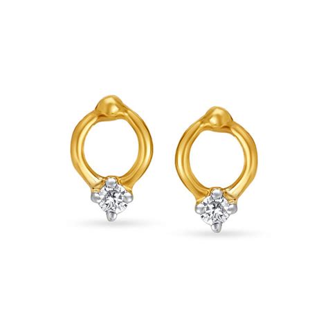 Contemporary Small Single Stone Stud Earrings