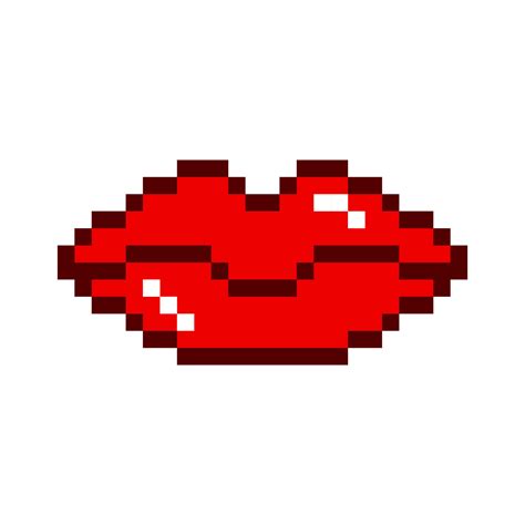 Red lips pixel art vector 23544044 Vector Art at Vecteezy