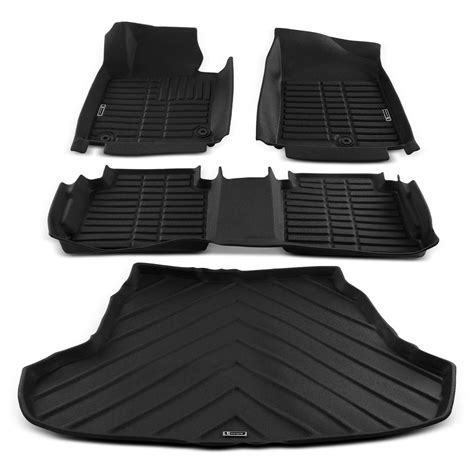 4x Front & Rear Black Floor Mats Liners for Hyundai Sonata 2015-2019 ...