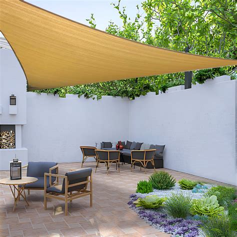 NEWEEN Sun Shade Sail Triangle 12'x12'x12' UV Block Canopy for Patio ...