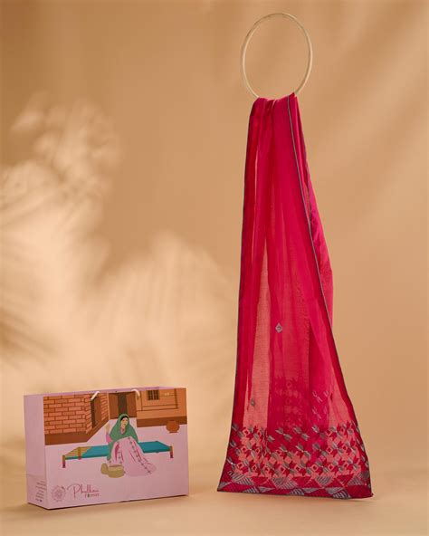Pure Chanderi Hand Embroidered Phulkari Dupatta Stole - Majestic Majen ...