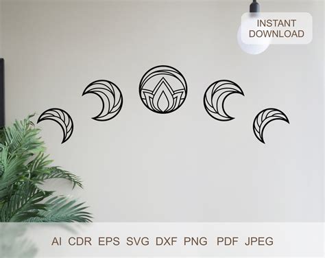 Buy Moon Phases Svg Dxf Laser Cut Files Svg Files for Cricut Dxf Files ...