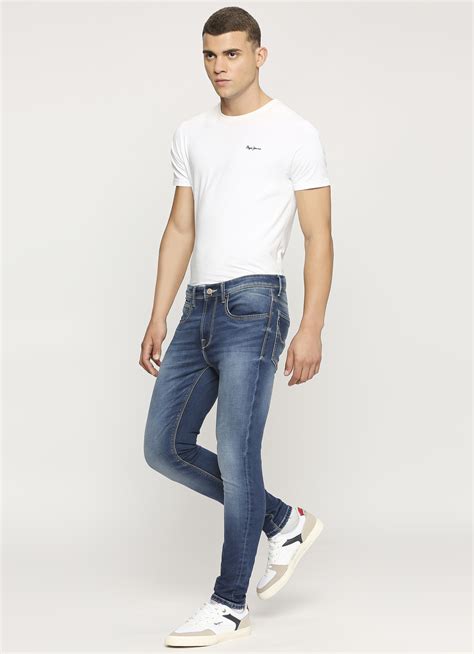 Chinox Blue Mid Rise Regular Fit Jeans | Pepe Jeans India