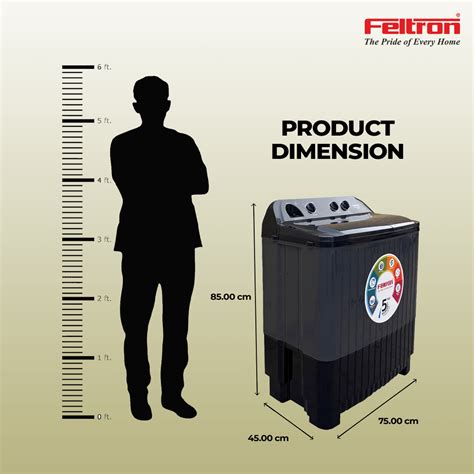 Feltron 7.5 kg Semi Automatic Top Load Washing Machine Grey, Black ...