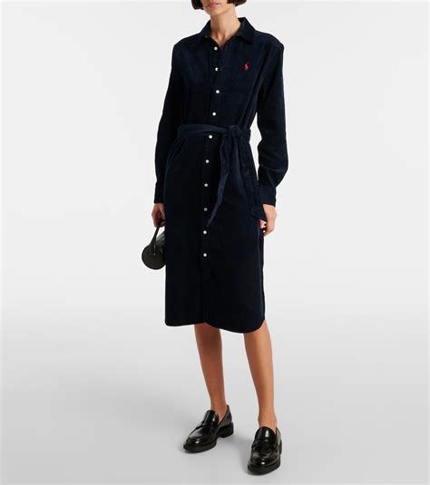 Cotton corduroy shirt dress in blue - Polo Ralph Lauren | Mytheresa