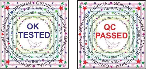 OK Tested - QC Passed Silver 3D Hologram Stickers - 14x14MM (Pack of ...