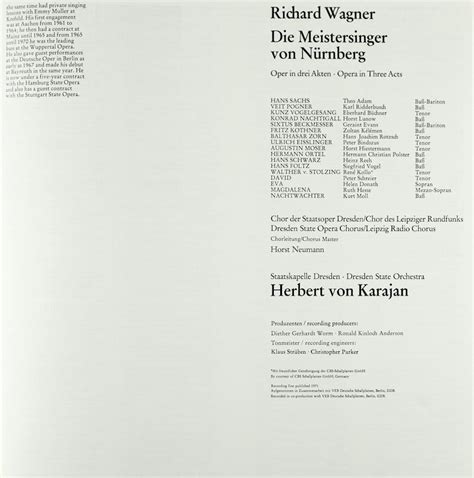Herbert von Karajan. Staatskapelle Dresden. Wagner. Die Meistersinger ...