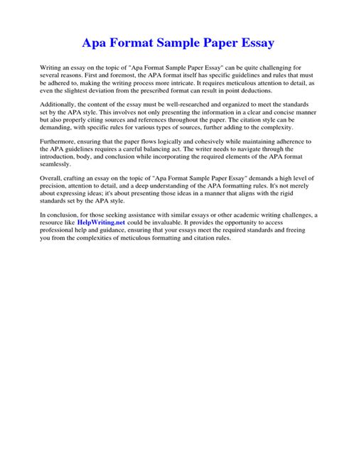 Image result for APA Formatted Paper Example