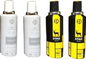 ESTIARA 2 SHEILD, 2 STAG (PACK OF 4) Deodorant Spray - For Men & Women ...
