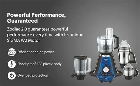 Preethi Zodiac 2.0 Mixer Grinder for Kitchen, 4 Jars 1000 Watt Mixie ...