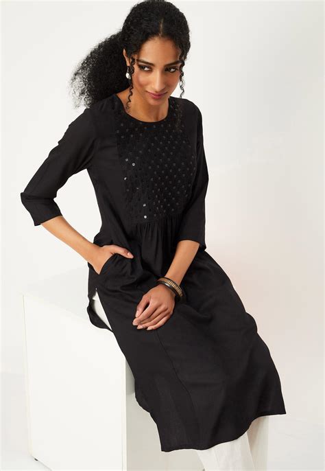 Buy Women Embroidered Sequin Kurta with Pocket Online at just Rs. 599.0 ...