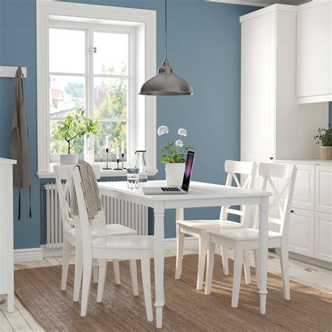 DANDERYD / INGOLF table and 4 chairs, white/white, 130 cm (511/8") - IKEA