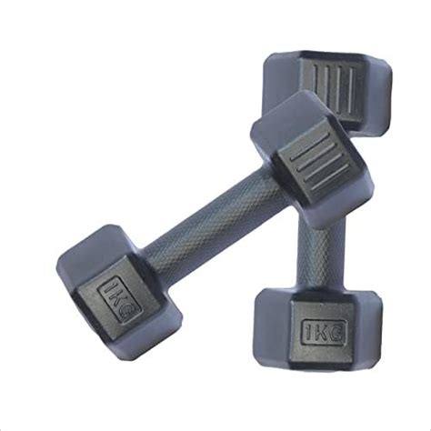 Buy Lifelong PVC Hex Fixed Dumbbells Pack of 2 (1kg*2) Black Color for ...