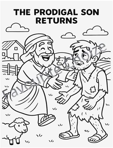 The Prodigal Son Coloring Page | Bible Story Printable for Kids ...