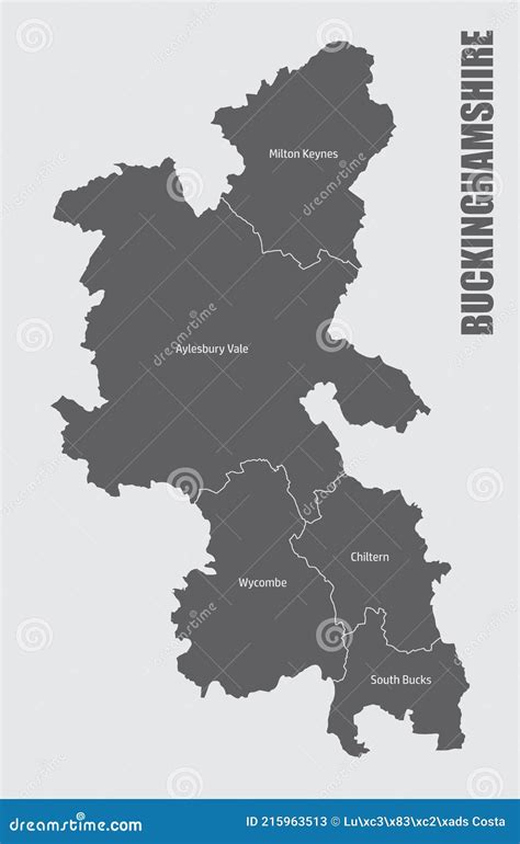 Buckinghamshire County Administrative Map Stock Vector - Illustration of tourism, administrative ...