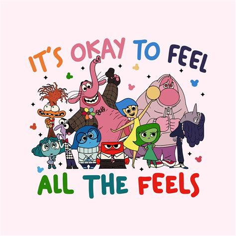 It's Okay to Feel All the Feels SVG, Inside Out 2, Mental Health Matter Svg Png , Cartoon ...