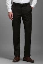Buy Men Brown Slim Fit Solid Flat Front Formal Trousers Online ...