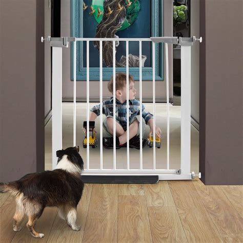 Amazon.com: ZJSF Auto Close Retractable Dog Gate for The House, Easy Install Pressure Mounted ...