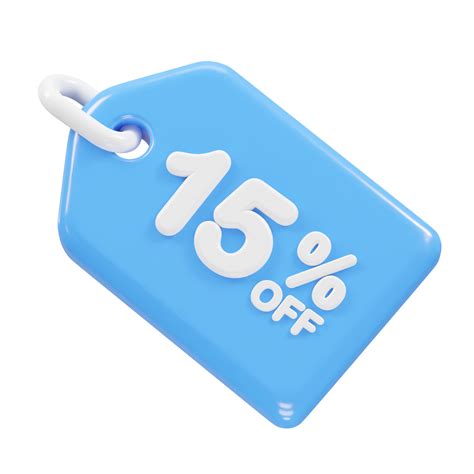 15 percent off discount sale icon 3d render illustration 34911700 PNG