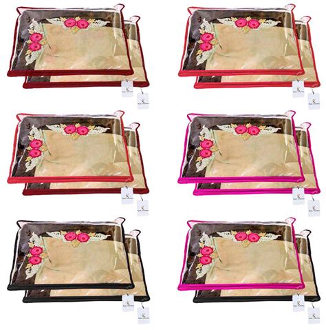 Kuber Industries Non Woven Single Packing Saree Cover 12 pcs Set (Multi ...