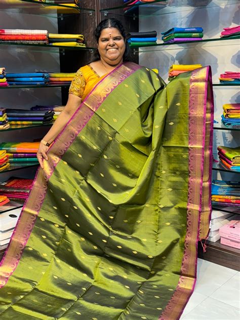Pure Soft Silk Saree - Green with Purplish Pink Combo - VVPSS015 ...