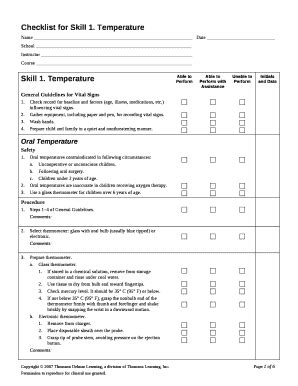 Checklist for Skill 1 Doc Template | pdfFiller