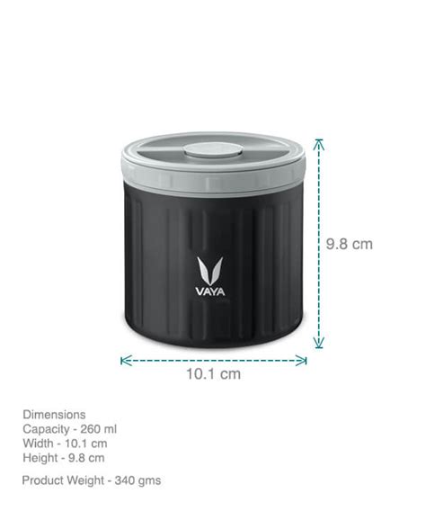Food Storage Containers - Buy Vaya Preserve Black (300 ml x 1 ...