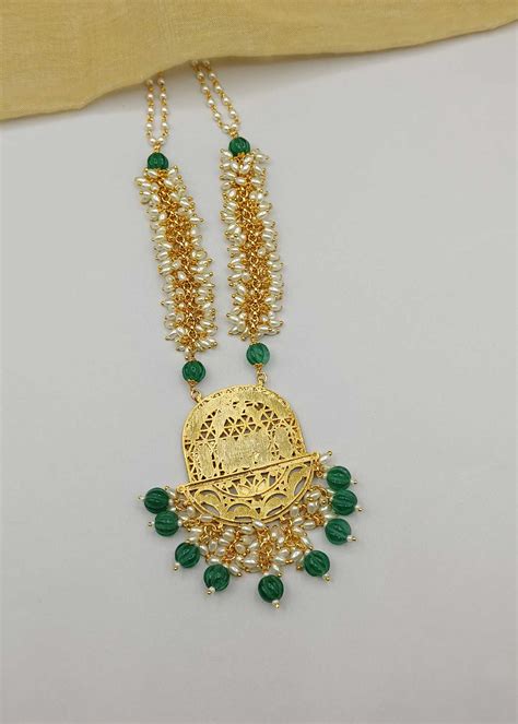 Rajasthani Style Ruby-Emerald Gold-Plated Kundan Necklace Set