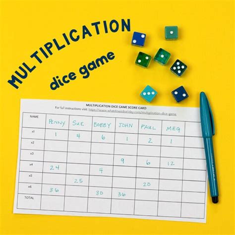 Image result for Math Multiplication Games with Dice